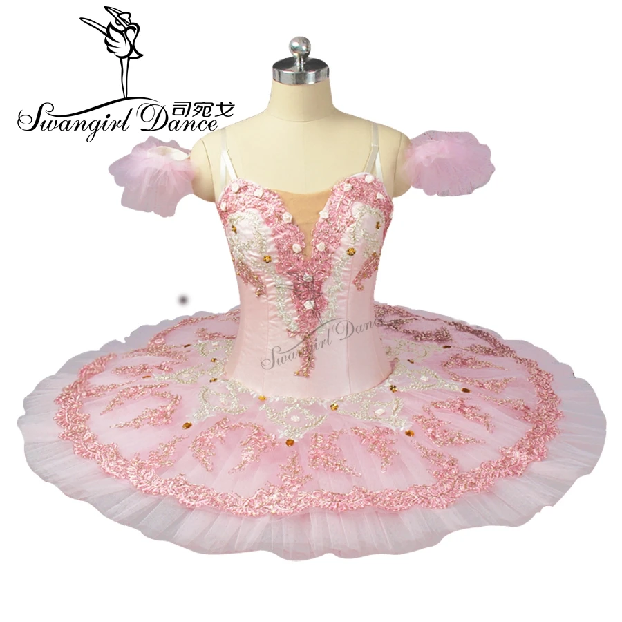 Pink Peach Fairy Professional Ballet Tutu With Flowers Ballet Professional Tutu For Adults Girls Ballet Tutu Dress BT9055
