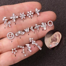Sellsets 1 шт 20 г новая мода штанга сердце лист цветок CZ Daith Tragus спиральный для хряща шпилька Грач пирсинг ювелирные изделия для женщин