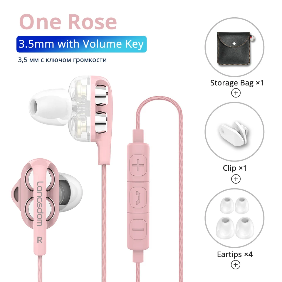 Rose Gold Langsdom наушники спортивные наушники 3,5 мм для huawei xiaomi игровая гарнитура супер бас с микрофоном стерео Hifi наушники fone de ouvido - Цвет: Rose Gold