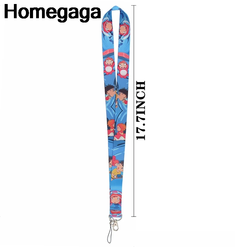 Homegaga Ponyo на Клифф бирки ремешок на шею ремешки для ключей ID карты Пропуск Тренажерный зал мобильный телефон USB бейдж держатель DIY повесить D2357