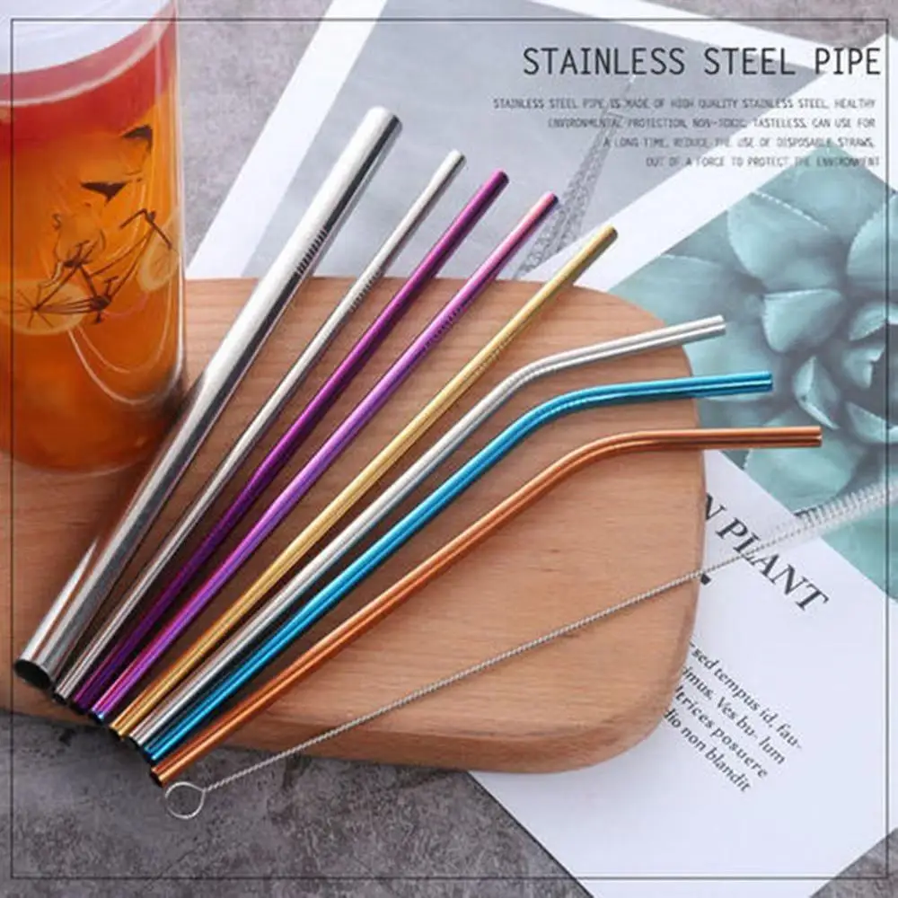 5pcs Reusable 304 Stainless Steel Straw Spoon Kit Metal Smoothies Drinking Straight Straws Set Storage Box 1 5pcs Reusable 304 Stainless Steel Straw Spoon Kit Metal Smoothies Drinking Straight Straws Set Storage Box 4