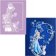 Снежная принцесса со снеговиками, играющие в снегу, металлические Вырубные трафареты,, Снежная принцесса+ снеговики, вырубки для изготовления карт