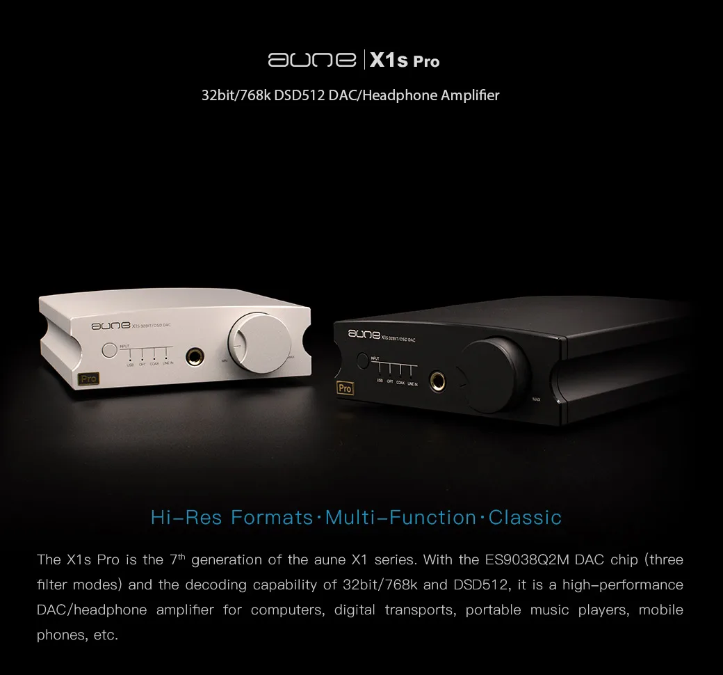 Aune X1S PRO 2020 усилитель для наушников ES9038Q2M декодирование чипа 32 бит/768K DSD512