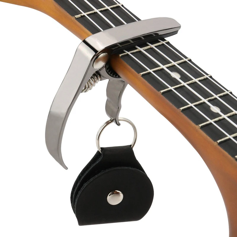 

Capos Guitar Capo for Acoustic and Electric Guitar Ukulele Capos Black Made of Zinc Alloy Comes with Pick Holder and Picks