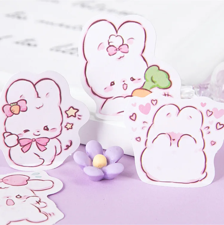 45 pcs/box Cute rabbit daily Kawaii Decoration Stickers Planner Scrapbooking Stationery Korean Diary Stickers