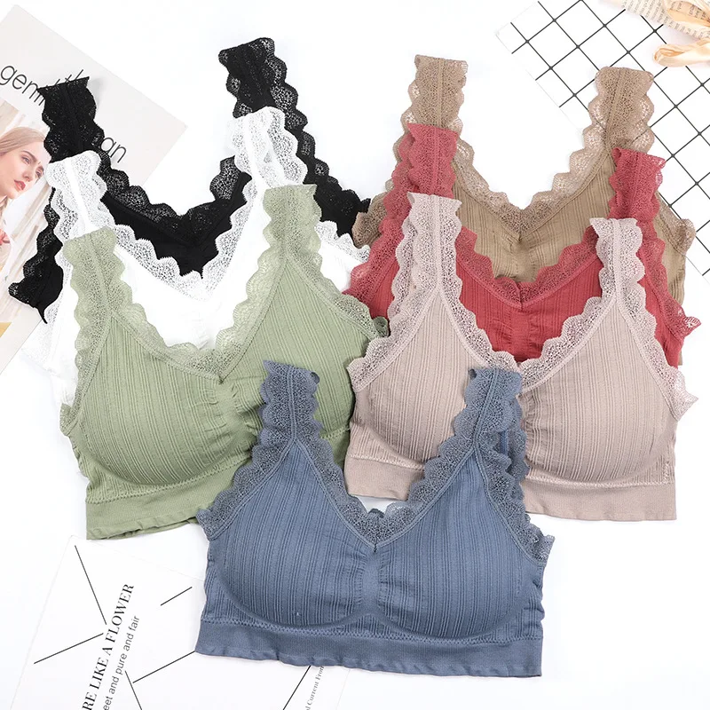 CHRLEISURE Новый Бесшовный кружевной бюстгальтер, обернутый спиной, без стального кольца, красное Спортивное нижнее белье для женщин|Бюстгальтеры|   | АлиЭкспресс