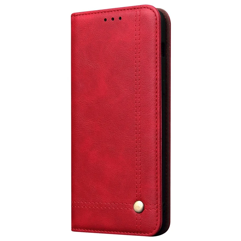 Для iPhone PU кожаный чехол-кошелек слот для кредитных карт Магнитный чехол-кошелек-красный