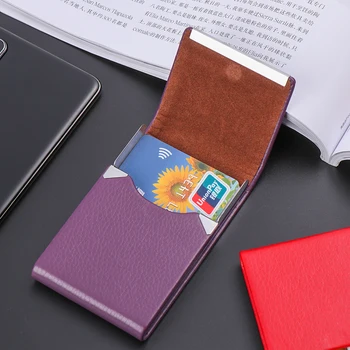 

Unisex PU Leather Business Card Case Slim Credit Card Holder Card Wallet Package Professional Name ID Card Holder Packaging Box