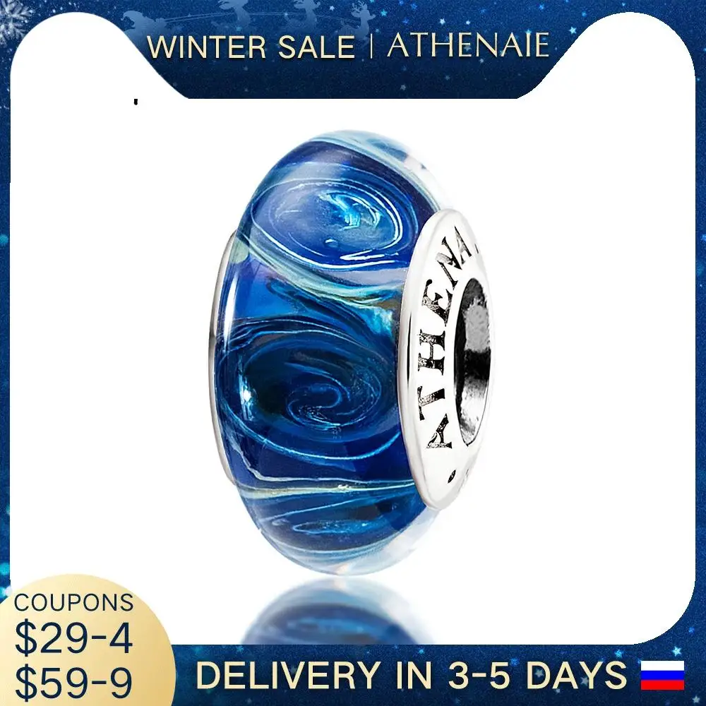 Женское Ожерелье из муранского стекла серебро 925 пробы murano glass beads fitbeads glass