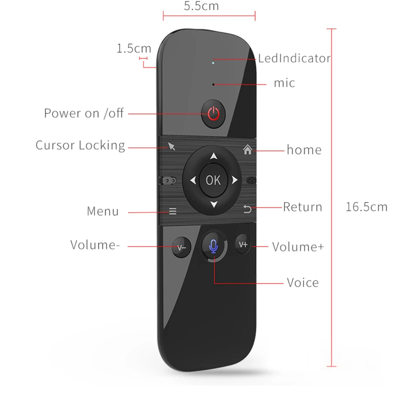 Teclado de Mouse com Controle Teclado com Mouse de ar para Android e tv Box com Função de Voz e Retroiluminação Remoto Inteligente m8 - Image 5