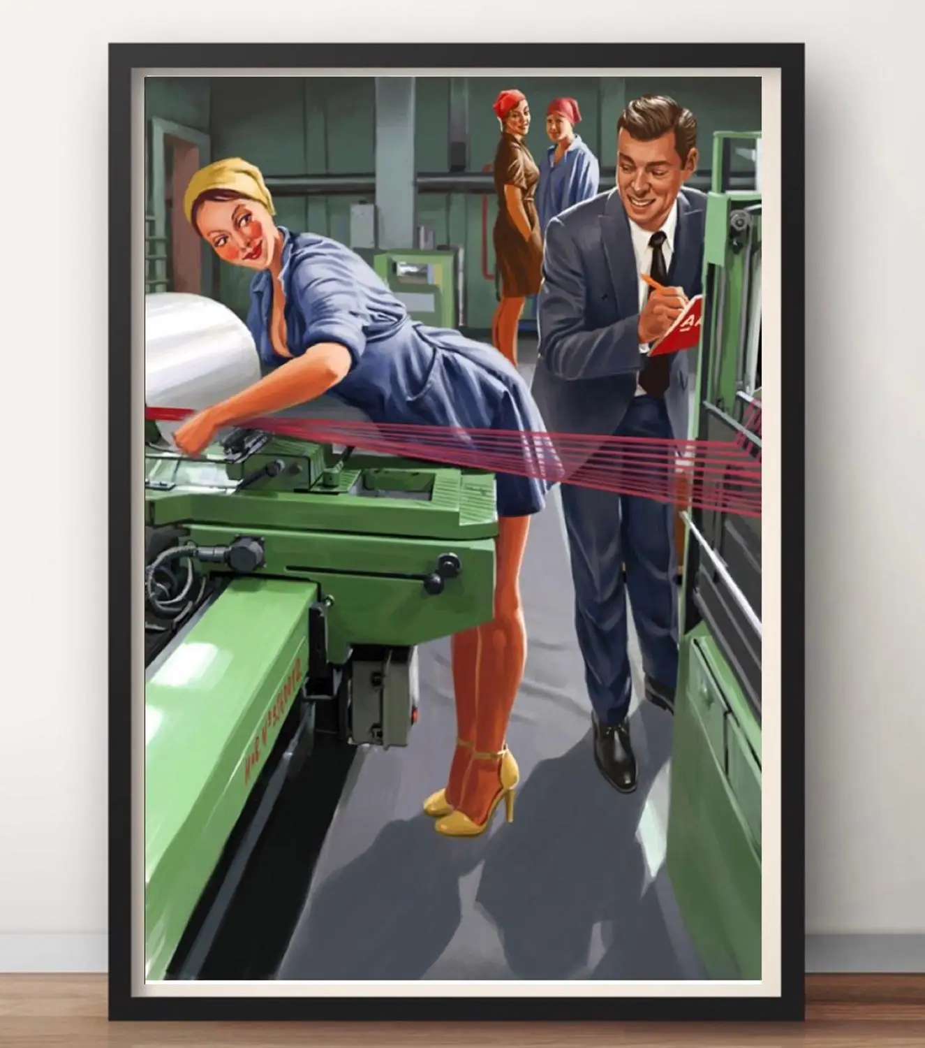 Винтажный советский русский Pin Up девушки в фабрике ретро постер Холст Картина DIY