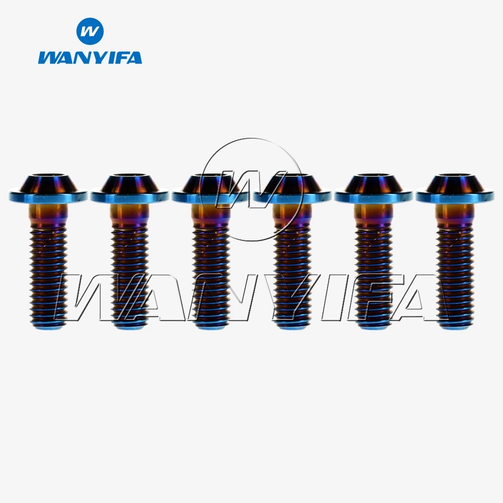 Титановый "Wanyifa" Ti болты винт M8x25mm с шестигранной головкой для дисковый тормоз ротора болт 6 шт. в упаковке