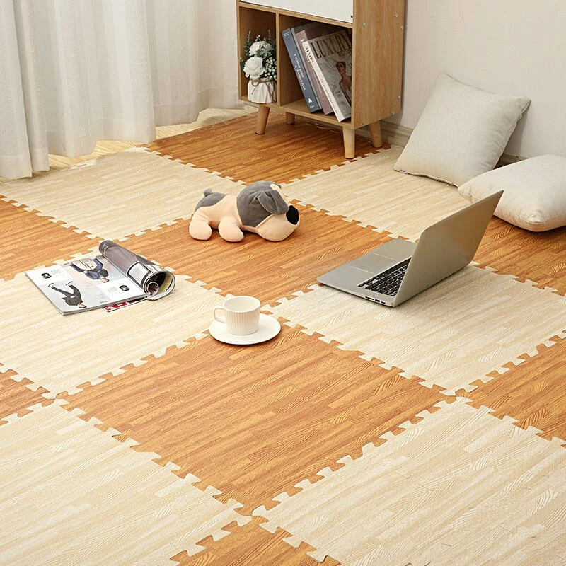 Wooden Puzzle Mat Foam 30*30*1cm Baby Play Mat Splicing Bedroom Soft Floor Interlocking Kids Rug Living Room Gym Crawling Carpet