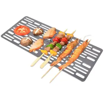 

Barbecue Net Portable Titanium BBQ Grill For Kitchen Picnic Barbecue Plate Lightweight Outdoor Kitchen Accessories