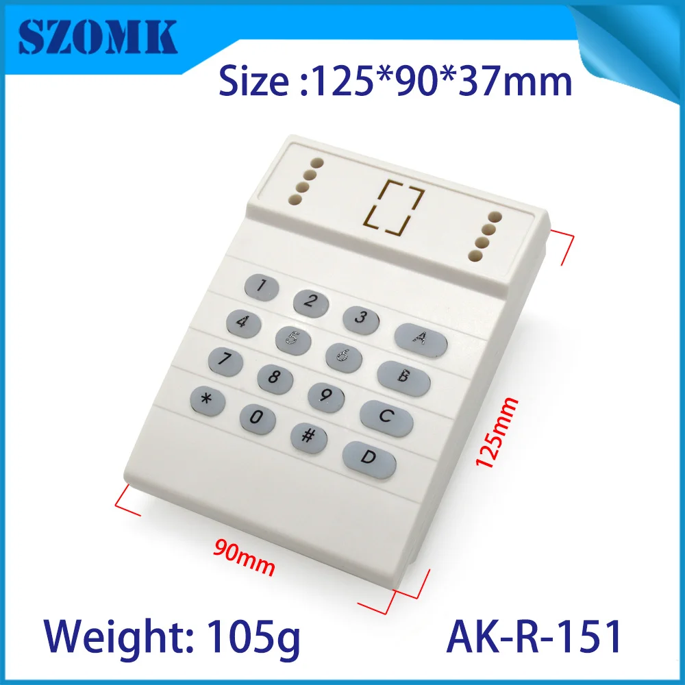 

4 pieces szomk plastic door access control enclosure housing for RFID electronic enclosure with keypad 125*90*37mm