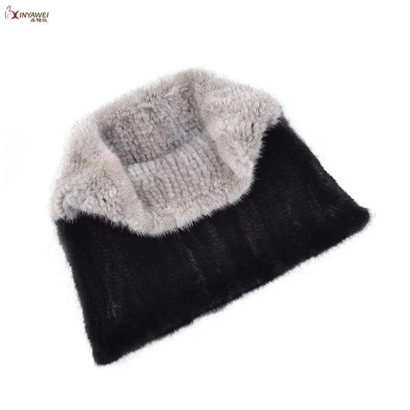 Gray-black Модная женская теплая шаль из натурального меха норки короткая шаль Невеста и подружки невесты зимняя теплая шаль - Цвет: Gray-black