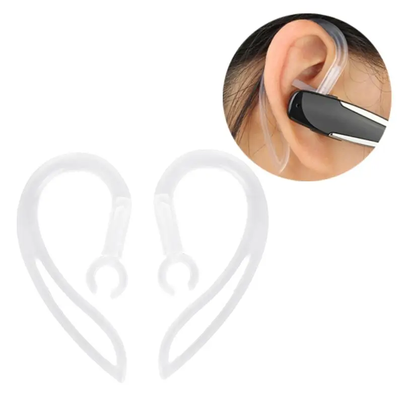

7mm Bluetooth Earphones Transparent Soft Silicone Ear Hook Loop Clip Headset X6HB