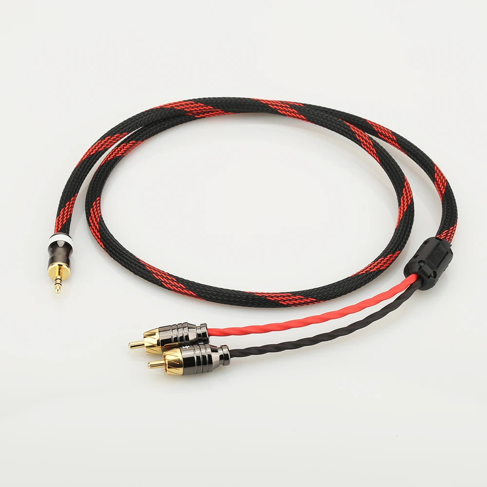 Hifi Canare от 3 5 мм до 2RCA аудиокабель для ПК быстрое подключение высококачественный