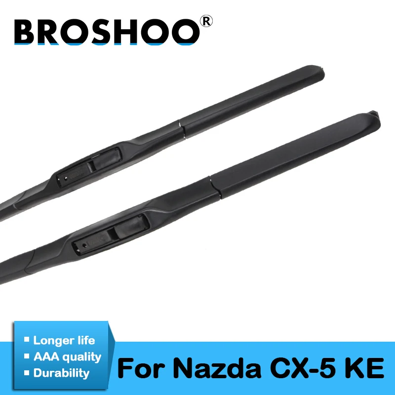 

BROSHOO Auto Styling Wipers Blade Natural Rubber For Mazda CX-5 KE 24"&18",Fit Standard Hook Arms 2011 2012 2013 2014 2015 2016