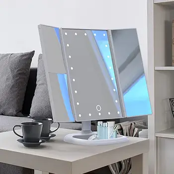 

Mirror Lamp Table Mirror LED Makeup Mirrors Luminous Portable Magnifying Folding USB Beauty Bathroom Home Decor Cosmetic Gifts