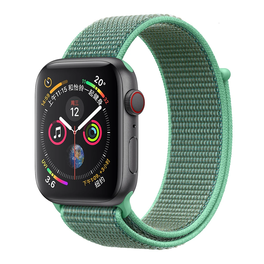 Нейлоновый ремешок для Apple Watch series 5 44 мм iwatch 42 мм ремешок 38 мм 40 мм iwatch sreies 4 3 2 pulseira браслет ремешок для часов - Цвет ремешка: Spearmint