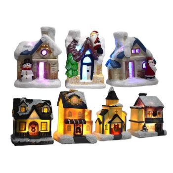 

Christmas Decoration LED luminous cottage dreamy European snow scene house children's gift Christmas ornaments LED Night light