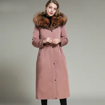 

Real Fur Coat Women Rex Rabbit Fur Liner Winter Coat Women Real Fur Parka Long Jacket Abrigos Mujer Invierno 2020 JHL-047 YY815