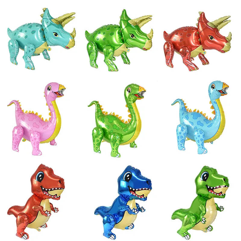 1pc Large 4D Walking Dinosaur Foil Balloons Boys Birthday Forest Theme Party Animal Balloon Decor Jurassic World Dinosaur Globos