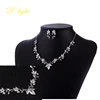 Gorgeous Elegant Bride Copper Inlaid Zircon Jewelry Set Earrings Necklace Two Piece Set Banquet Wedding Accessory Exquisite Gift 2