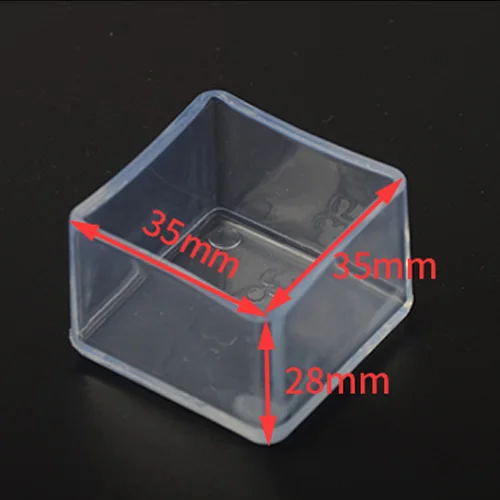 4Pcs silicone Chair Leg socks Transparent square Table Floor Feet Cover Protector Pads furniture pipe hole plugs Home Decor New Square 35x35mm