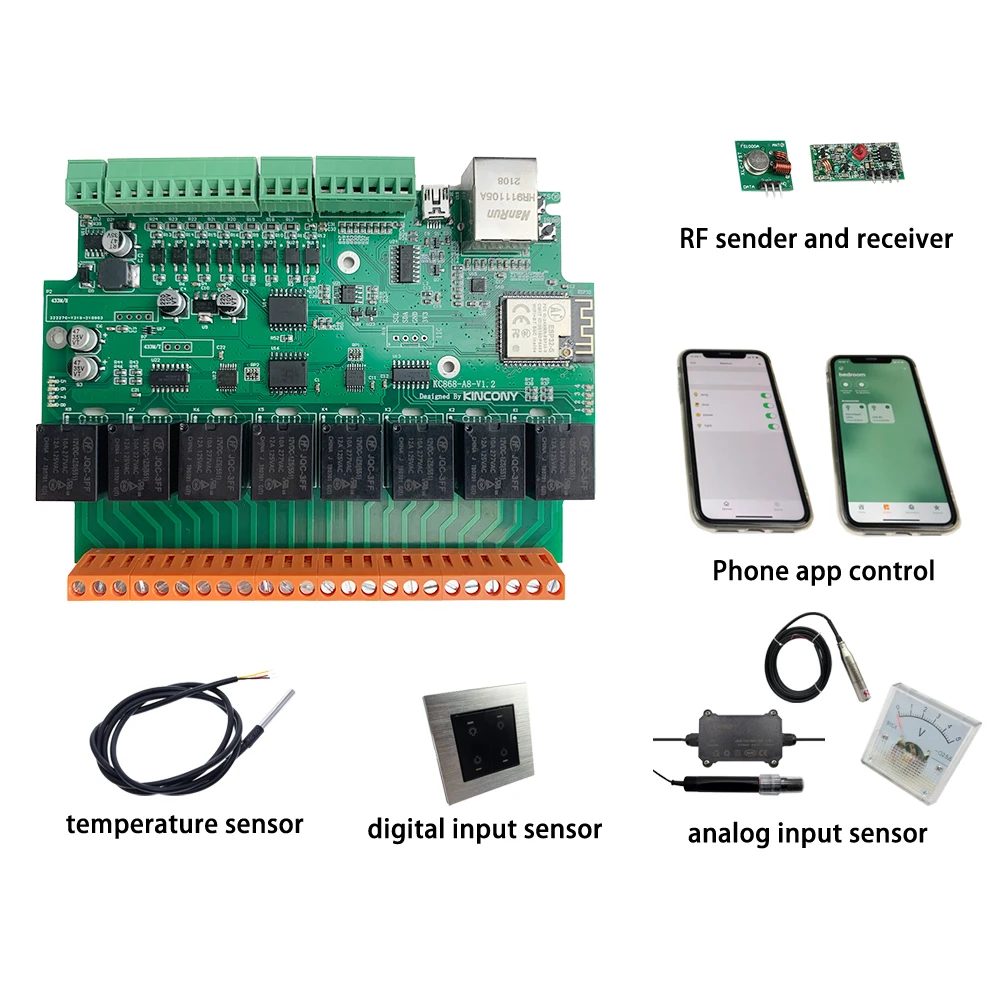 Módulo de Automação Kincony Inteligente Residencial Controlador wi fi Ethernet Relé Esp32 rf Remoto Dimmer Switch Mqtt Tcp Web Http Tasmota a8 - Image 3