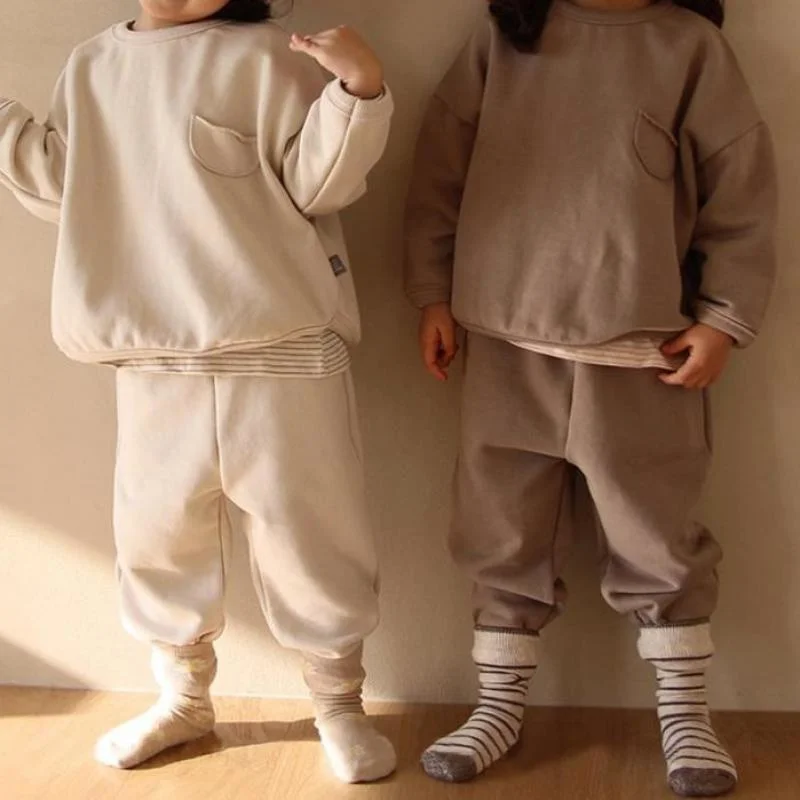 

Autumn kids clothes for girls Children's clothing sets for boys Korean style 2-6y Cotton baby Tracksuit 2pcs sweatshirt infant
