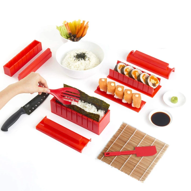10PCS/Set Sushi Making Kit Heart Round Animal Shaped Sushi Mold