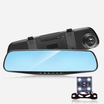 

KIEYUSAF HD 1080P Car DVR Dash Cam Recorder G-Senor 170 Degrees Wide Angle Camera Rear View Mirror 24 Hours Monitor DVR 5V