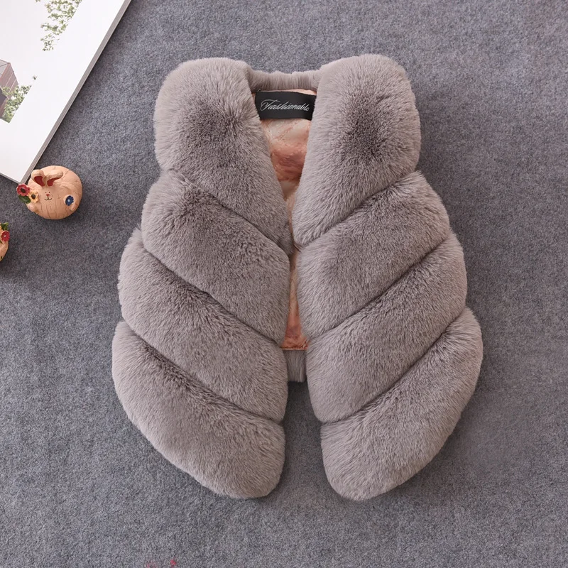 Children Vest Children Girls Faux Fur Vest Autumn & Winter Fashion Thick Warm Waistcoat