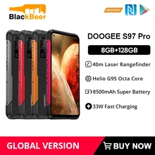 DOOGEE – téléphone portable S97 Pro robuste 8G + 128G Helio G95 Octa Core, 40m de portée Laser, 48mp AI Quad caméra NFC 