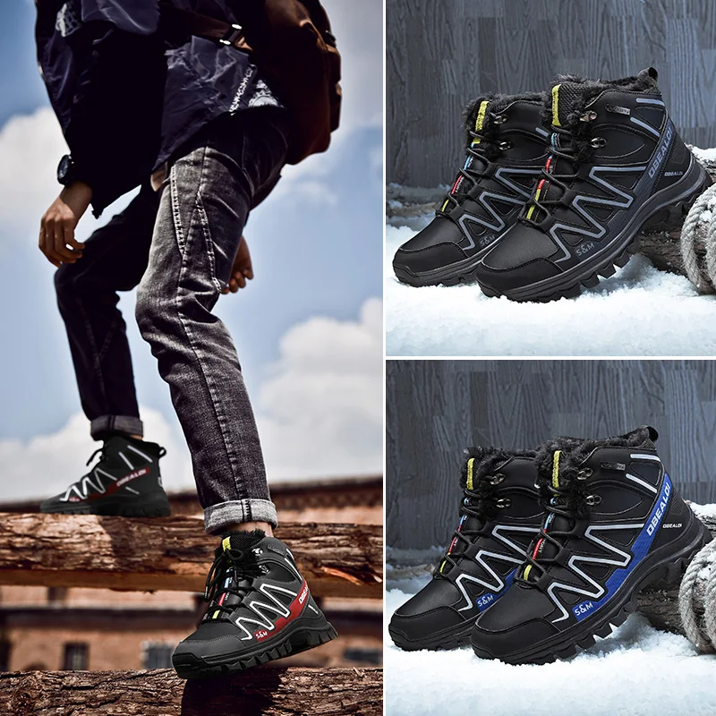 Winter Warm Fur Male Shoes For Men Adult Casual Sneakers Comfortable outdoor Popular cotton shoes