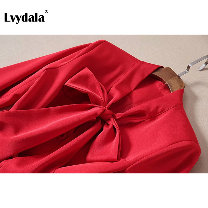 Lvydala, новая мода, подиумный костюм, набор, женский, воротник-бабочка, куртка, брюки, костюмы