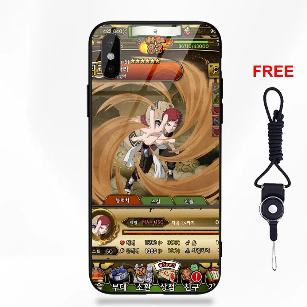Japanese Anime Naruto Gaara For Galaxy S8 S9 Plus For Huawei Honor 7X P20 Lite Mate 10 Pro Redmi 5 Note 5A 6 Tempered Glass Case