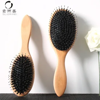 

Bristle Comb Solid Wood Cushion Comb Scalp Healthy Massage Cushion Comb