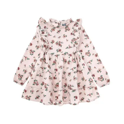 Dress TOCOTO/винтажное детское платье с оборками и цветочным рисунком для девочек; кардиган; брендовая элегантная одежда для девочек; сезон осень-зима; красивые детские платья - Цвет: Dress