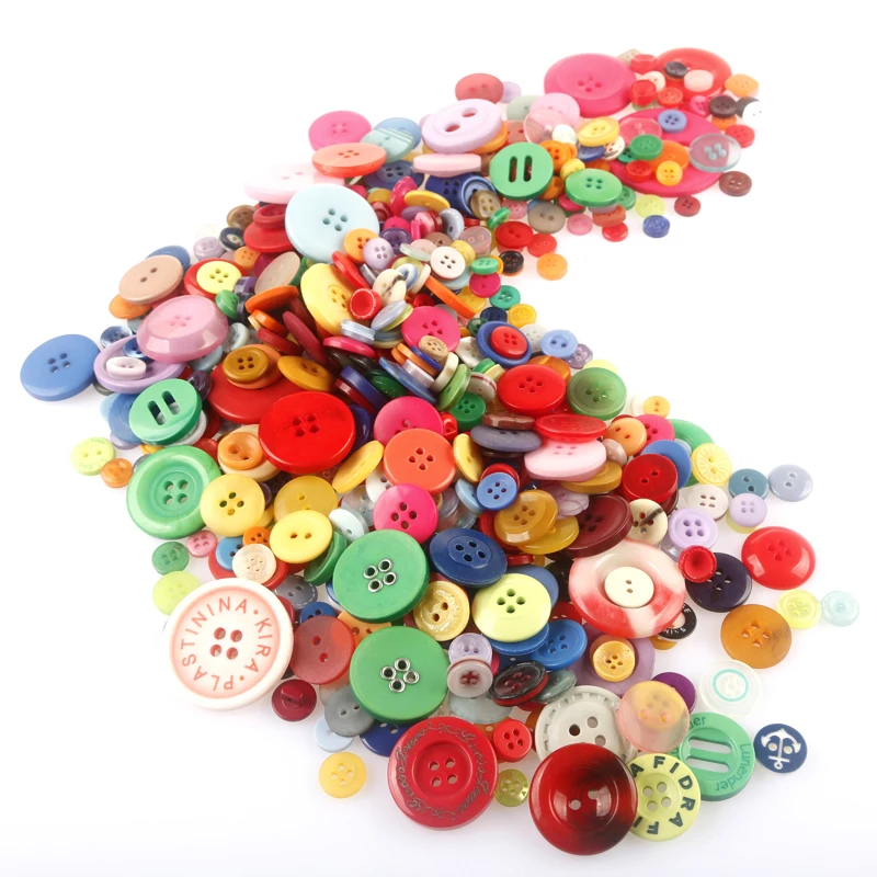 

600pc Resin Buttons 2-4Hole for DIY Scrapbooking Crafts Baby Children Clothing Sewing Accessories Decoration Material Random mix