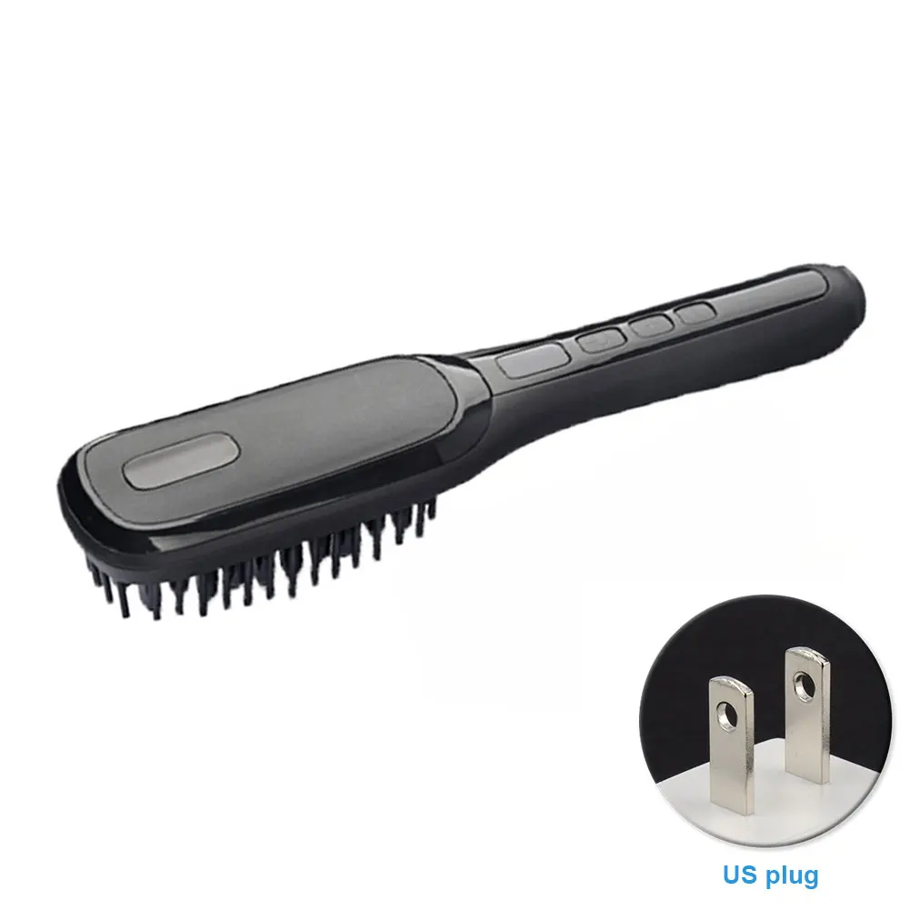 Для мужчин ЖК-экран ионный Выпрямитель для волос щетка для укладки цифровой дисплей быстрый нагрев анти ожоги Регулируемая температура PTC керамика