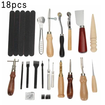 

18pcs Leathercraft Stitching Sewing Beveler Punch Working DIY Hand Tool Set Kit