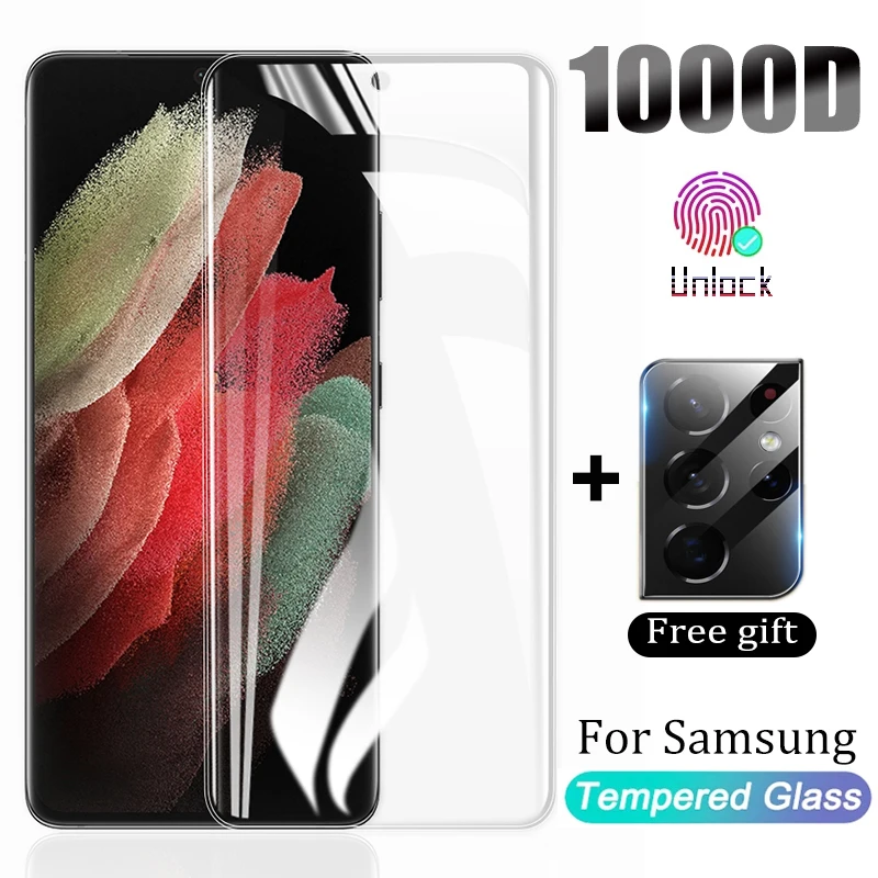 Protector de cristal templado 1000D para Samsung Galaxy S21, Note 20, S20, Ultra, S10, S9, S8 Plus, 21, 10, 9 Plus, HD