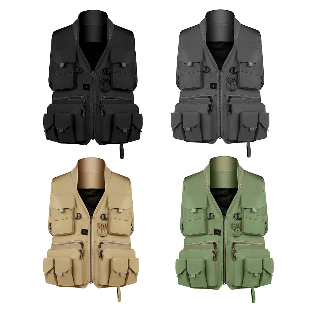 Men's Fishing Vest Photography Work Multi-Pockets Outdoors Journalist's Vest Jacket