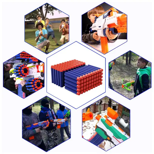 100pcs For Bullets EVA Soft Hollow Hole Head 7.2cm Refill Bullet Darts for Toy Gun Accessories for Blasters 5