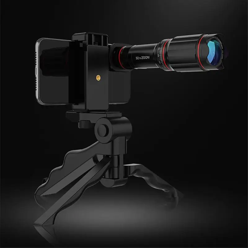 Объектив для телефона телеобъектив Универсальный зум внешний черный 4K 32X телескоп объектив Телефон объектива камеры объектив для телефона