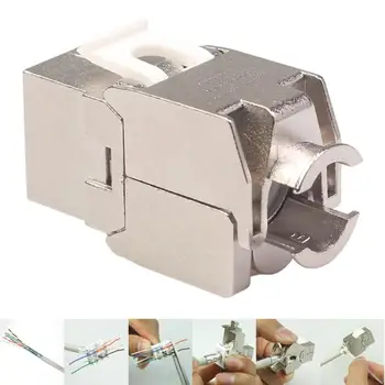 

RJ45 Keystone Cat7 Shielded FTP Zinc Alloy Module 10GB Network Keystone Jack Connector Adapter cat7 rj45