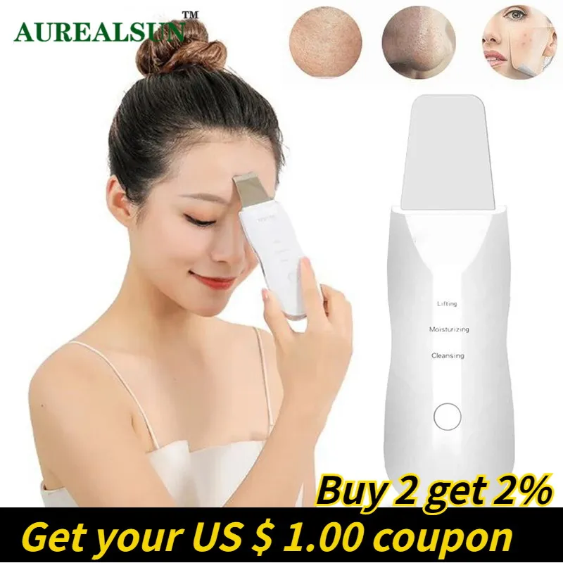 Красота ультразвуковой кожи скруббер для удаления угрей массажер лица